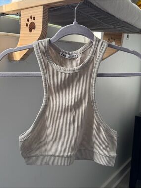 Zara cream ribbed tank top